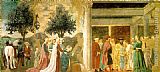 Wood Canvas Paintings - Adoration of the Holy Wood and the Meeting of Solomon and the Queen of Sheba